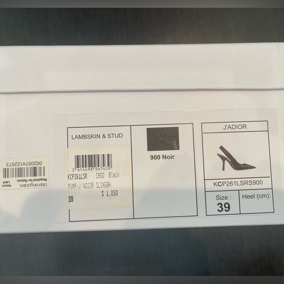 100% authentic Dior slingback. Lambskin and studded. Black. Size 39. W/ box. - Picture 2 of 5